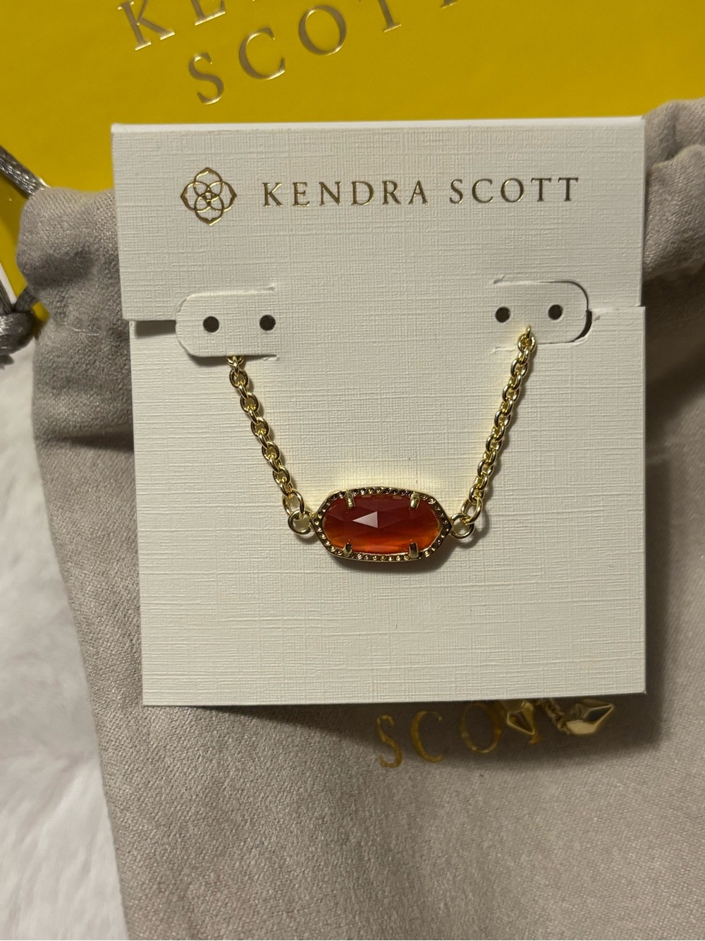 New✨ Kendra Scott Gold bracelet with Orange Gemstone
